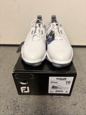 FootJoy Men’s Tour Alpha White Golf Shoes 55506 Medium Size 10